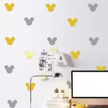 24pcs Cartoon Mouse Head Wall Stickers Peel & Stick Removable Wallpaper for Kids Baby Rooms Home Decor Glass Bottle Kitchen Labe