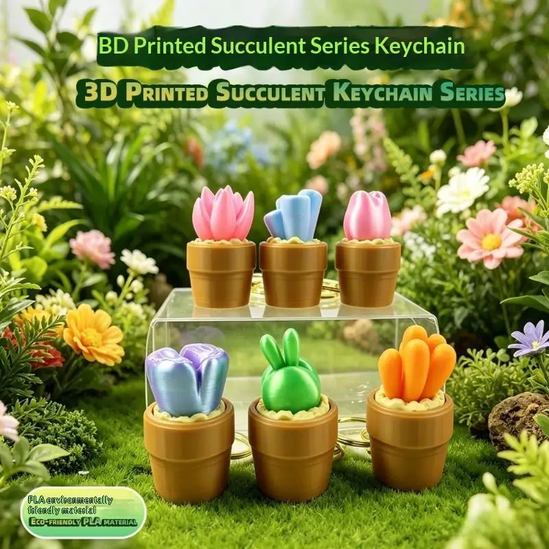 3D Printed  Pot Clicker Keychain Cute Mini Fidget Clicker Toy Portable Stress Relief Keyring EDC Pendant Gift for Kids