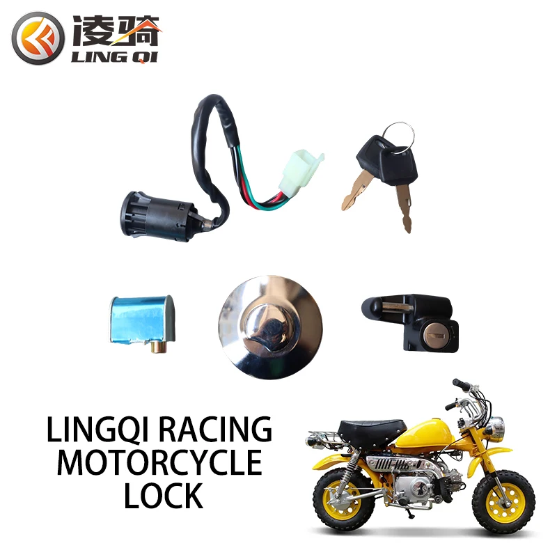 

LINGQI Metal Key Set Ignition Switch Steering Lock Fuel Tank Cap for Off Road Motorbike Motocross Dirt Pit Bike Accessories