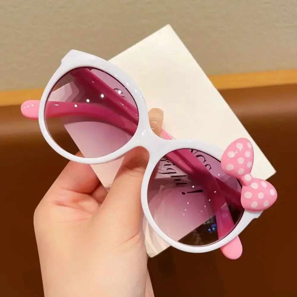 

New Plastic Bow Decorated Sunglasses Ultraviolet-Proof Shades Kids Sunglasses Sun Protection Round Frame kids Eyewear for Party