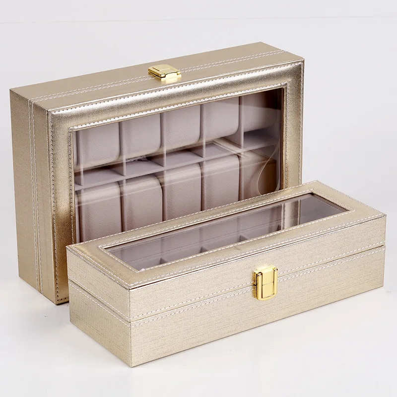 Watch Box Organizer for Men Women 6/10/12Girds Watch Case Jewelry Storage Leather Watch Display  Personalized For Best Gifts