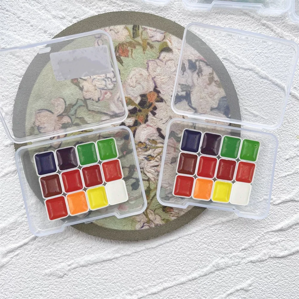 

12 Fluorescent Color Solid Watercolor Pigment Portable Neon Watercolor Pigment Hand-painted Art Pigment Fluorescent Pigment Art