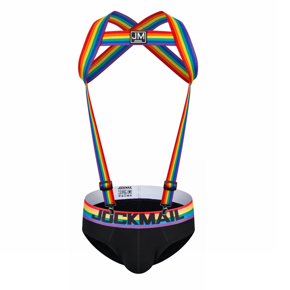 

JOCKMAIL Регулируемый эластичный ремень, съемный сплит-тип, модальное черно-белое мужское нижнее белье, дышащие трусы