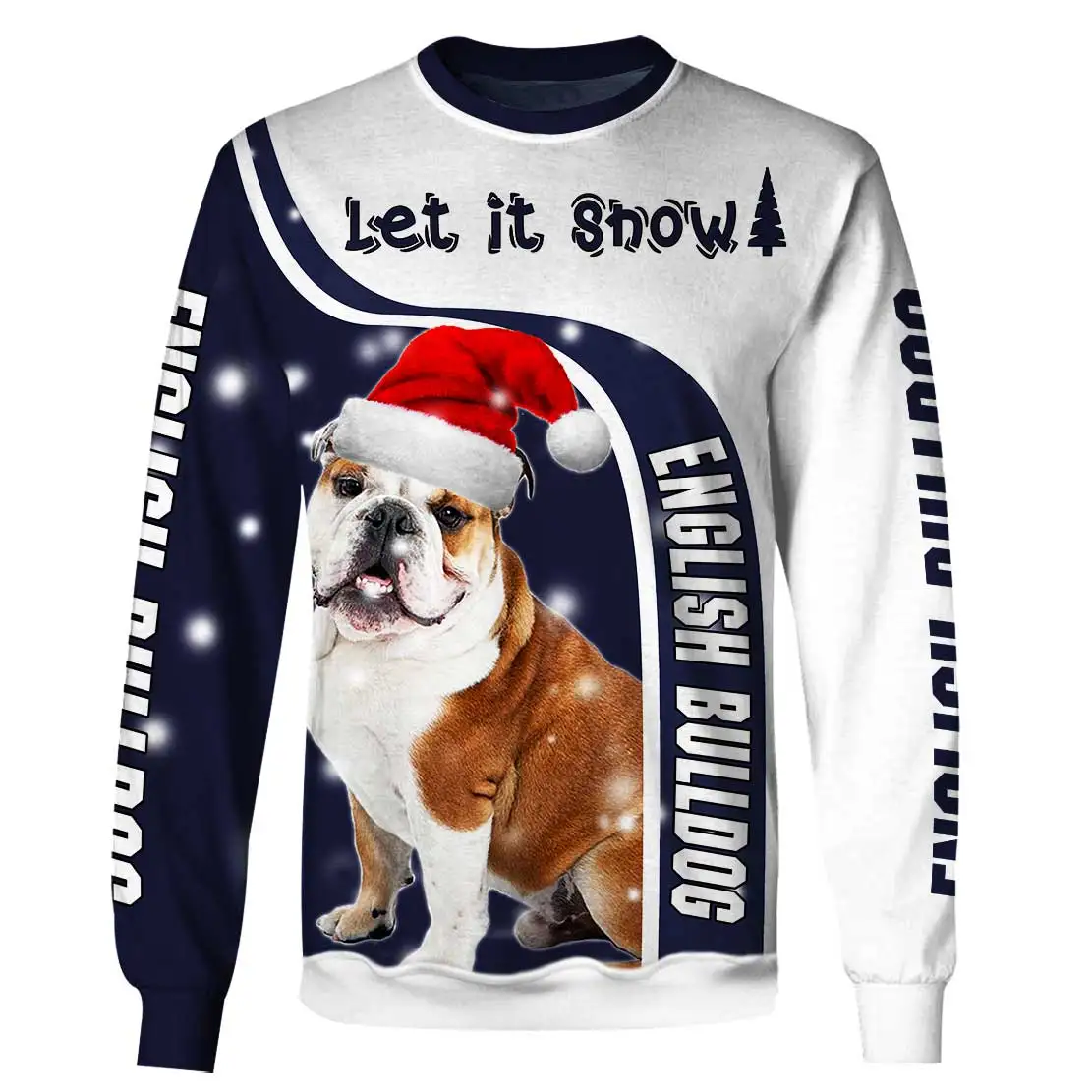 Christmas Let it Snow French Bulldog/Boston Terrier 3d Printed Sweatshirts Men For Women Pullovers Unisex Tops