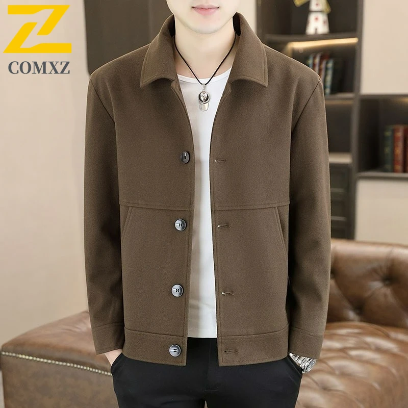 COMXZ Mens Jackets 2025 New Fashion Classic Notch Lapel Outdoor Office Comfort Jacket Adventure Durable Spring Autumn New Coat