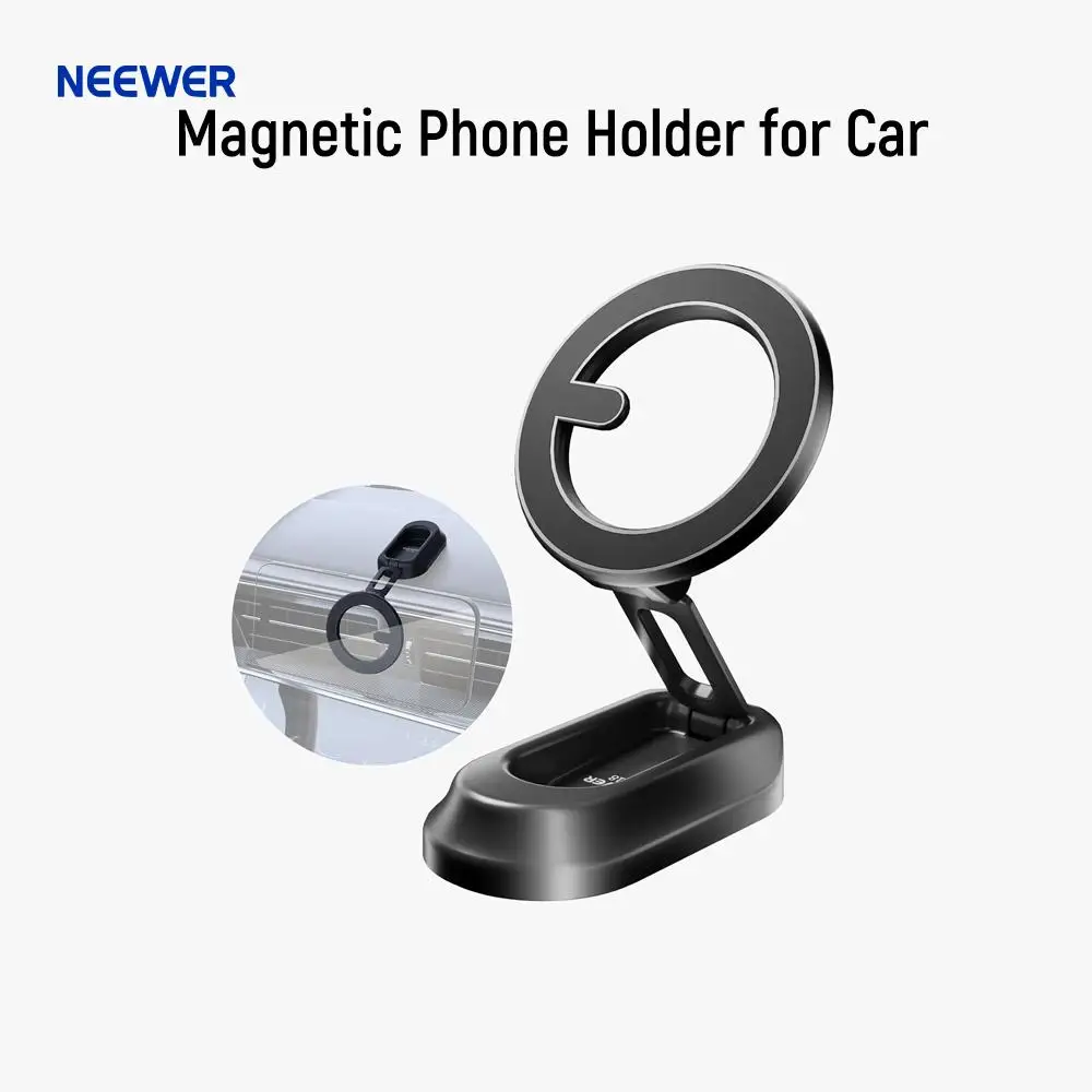 

Магнитный держатель для телефона NEEWER для автомобиля, двустороннее магнитное крепление для сотового телефона, совместимое с MagSafe iPhone, аксессуары для автомобильной подставки