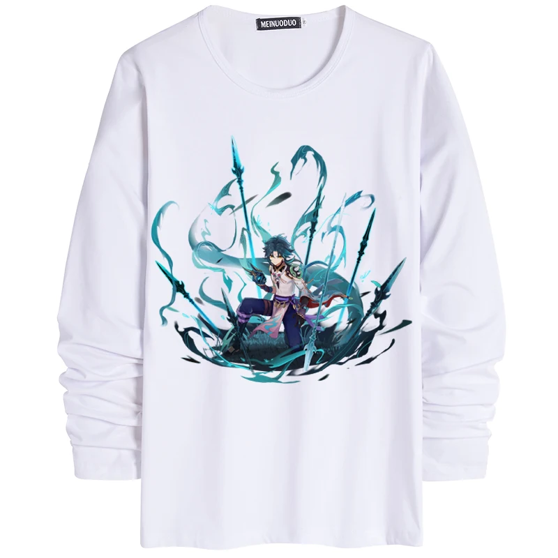 Genshin Impact Cosplay Costume Xiao Long sleeve T-shirt Fashion jacket Game Xiao Outer teen boom clothes Unisex Sweatshirt Gifts