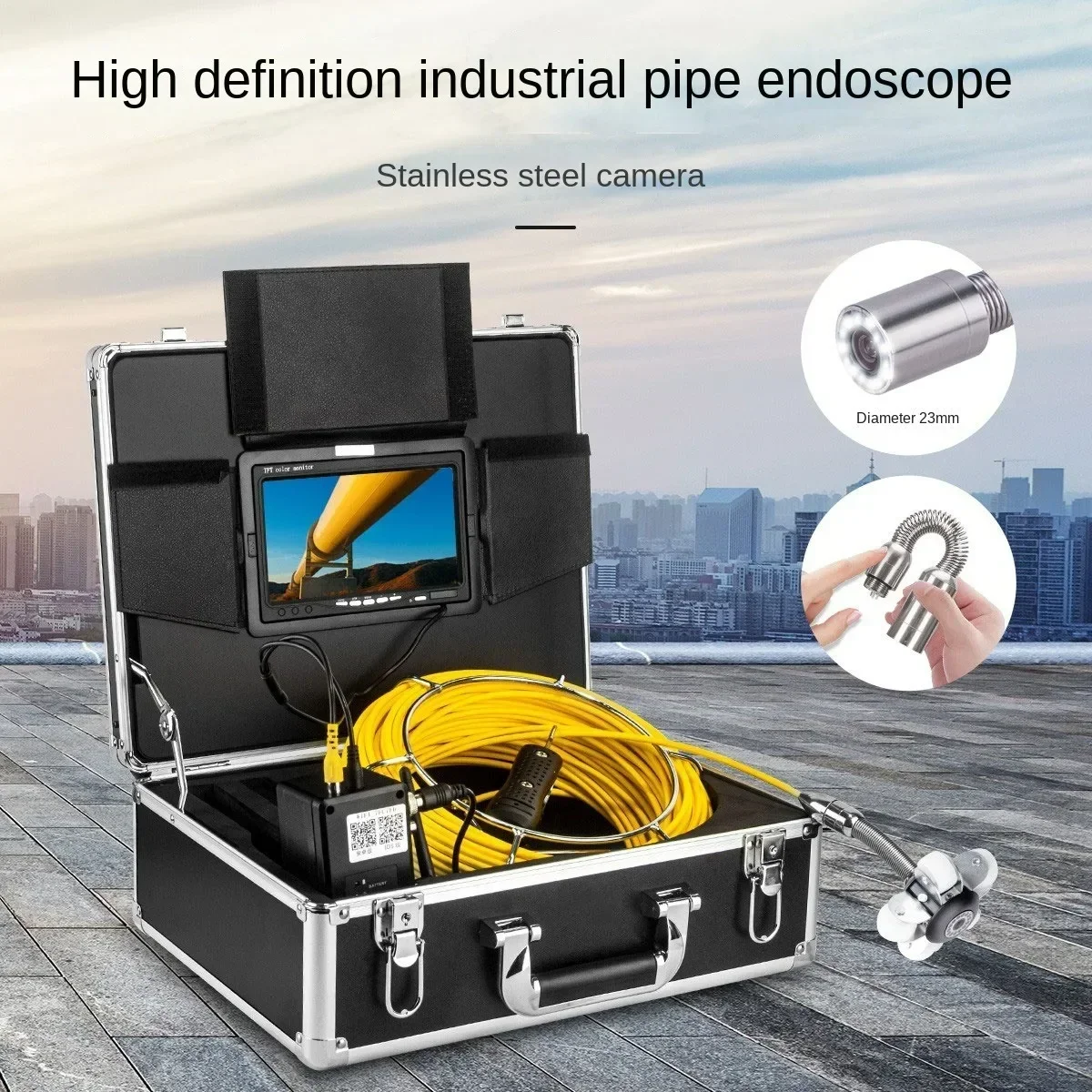 New Portable HD Waterproof Industrial Pipeline Inspection Camera, Rotatable Sewer Leak Detection & Dredging Repair Equipment