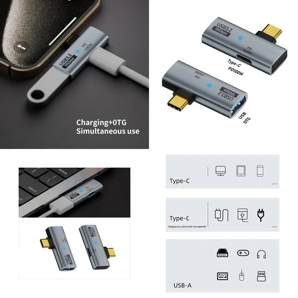 

R53C High Speed ​​Typec Hub Adapter с доставкой мощности 100 Вт для ноутбука и планшета