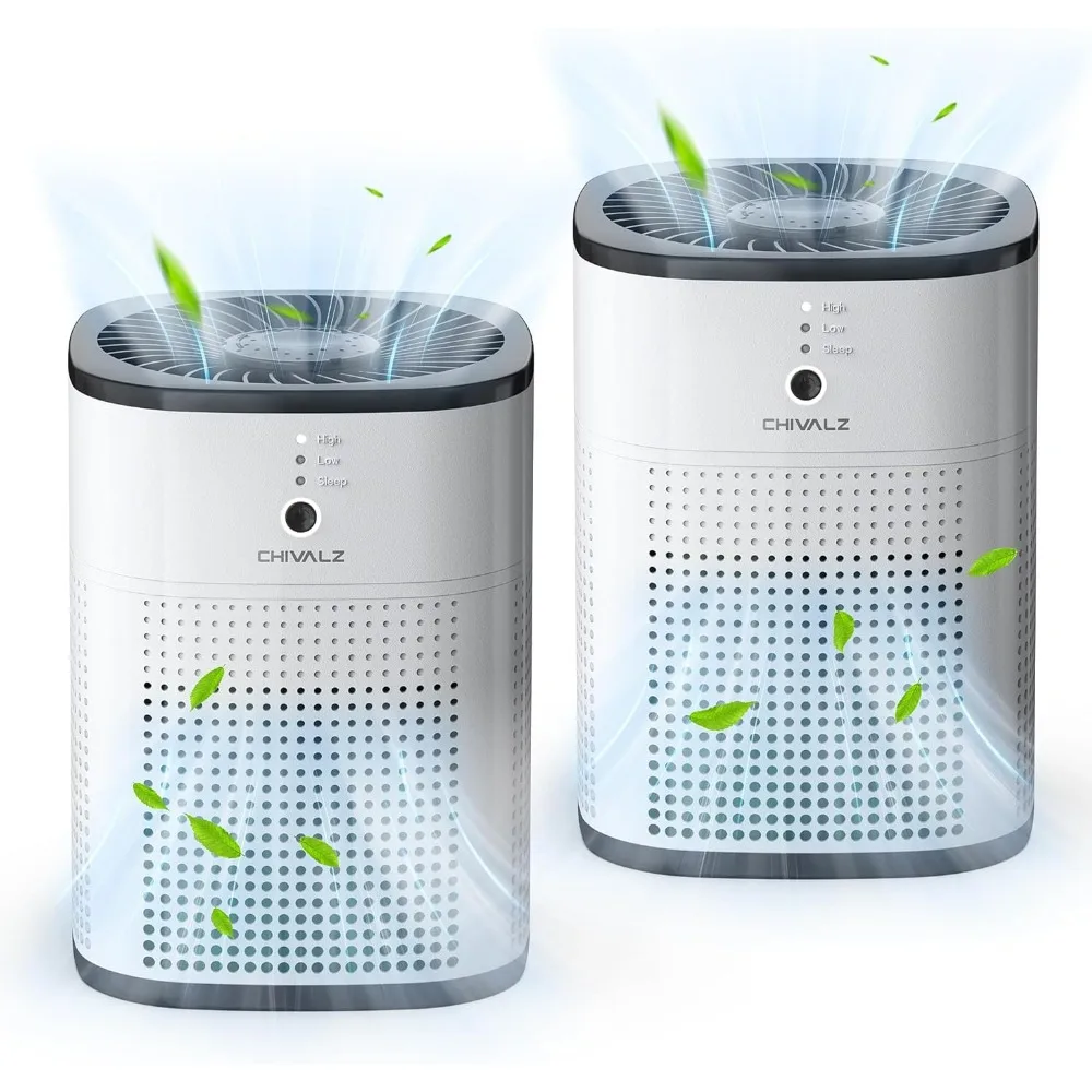 

Air Purifiers for Home, Quiet Air Cleaner with 24dB Sleep Mode, H13 HEPA Filter for Allergies, Pollen, Pet Dander, Dust (2 Pack)