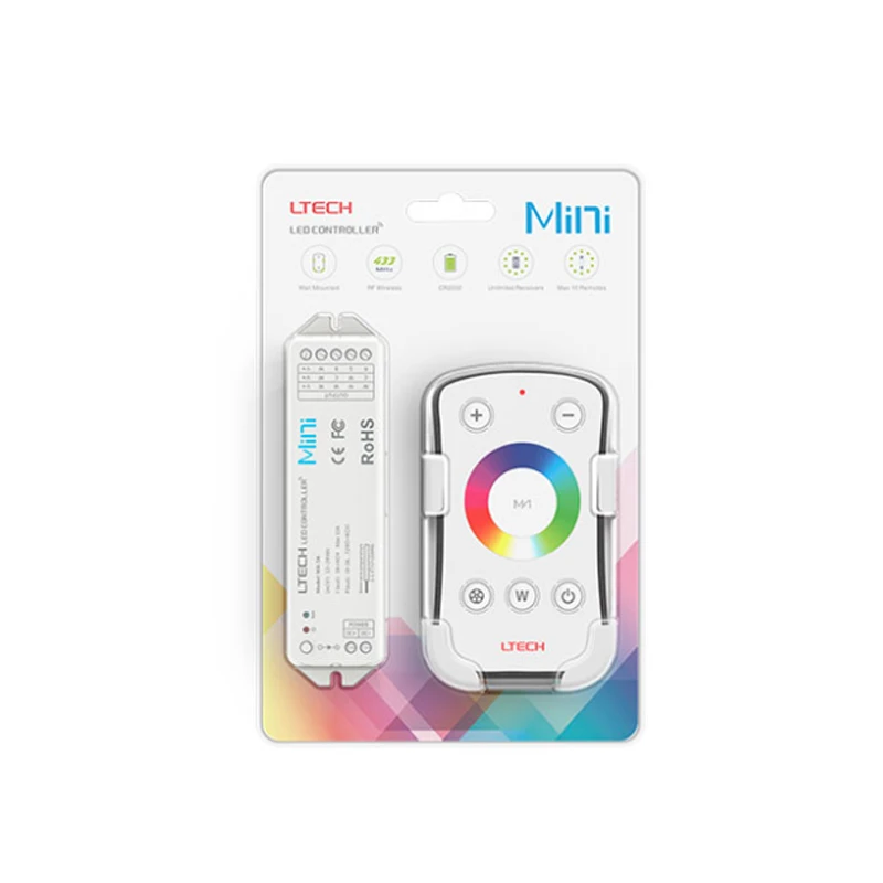 

LTECH Led RGB RGBW Controller 2.4GHz RF Remote Wireless DC12V 24V Input 3AX4CH 4 Channel 144W Output Led RGB RGBW Strip Control