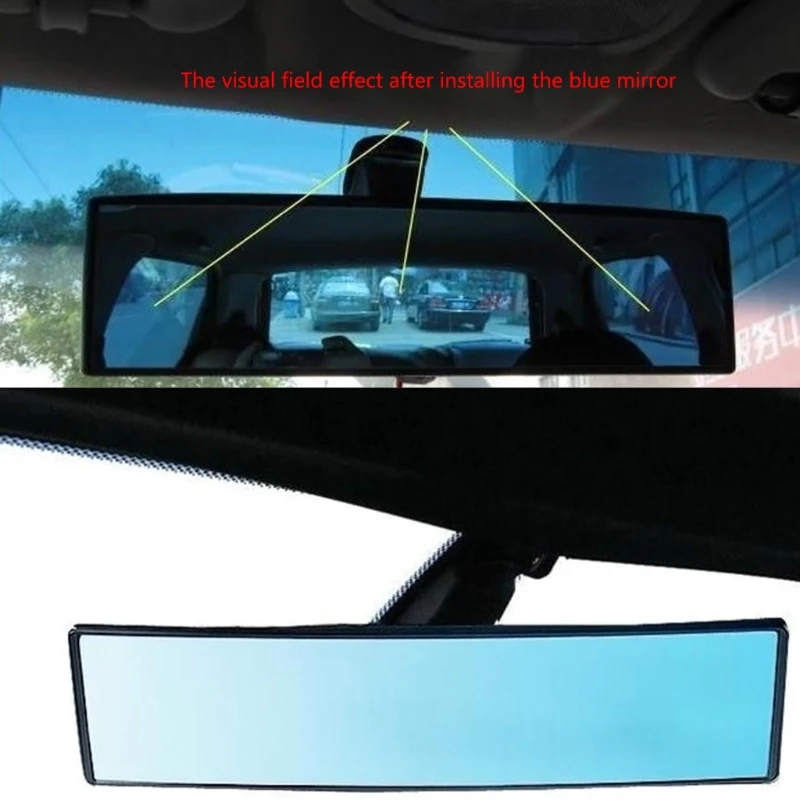 Car Mirrors Interior Rear View Mirror Wide Angle Convex Rearview Mirror Anti Glare Large Vision Panoramic Auxiliary Monito