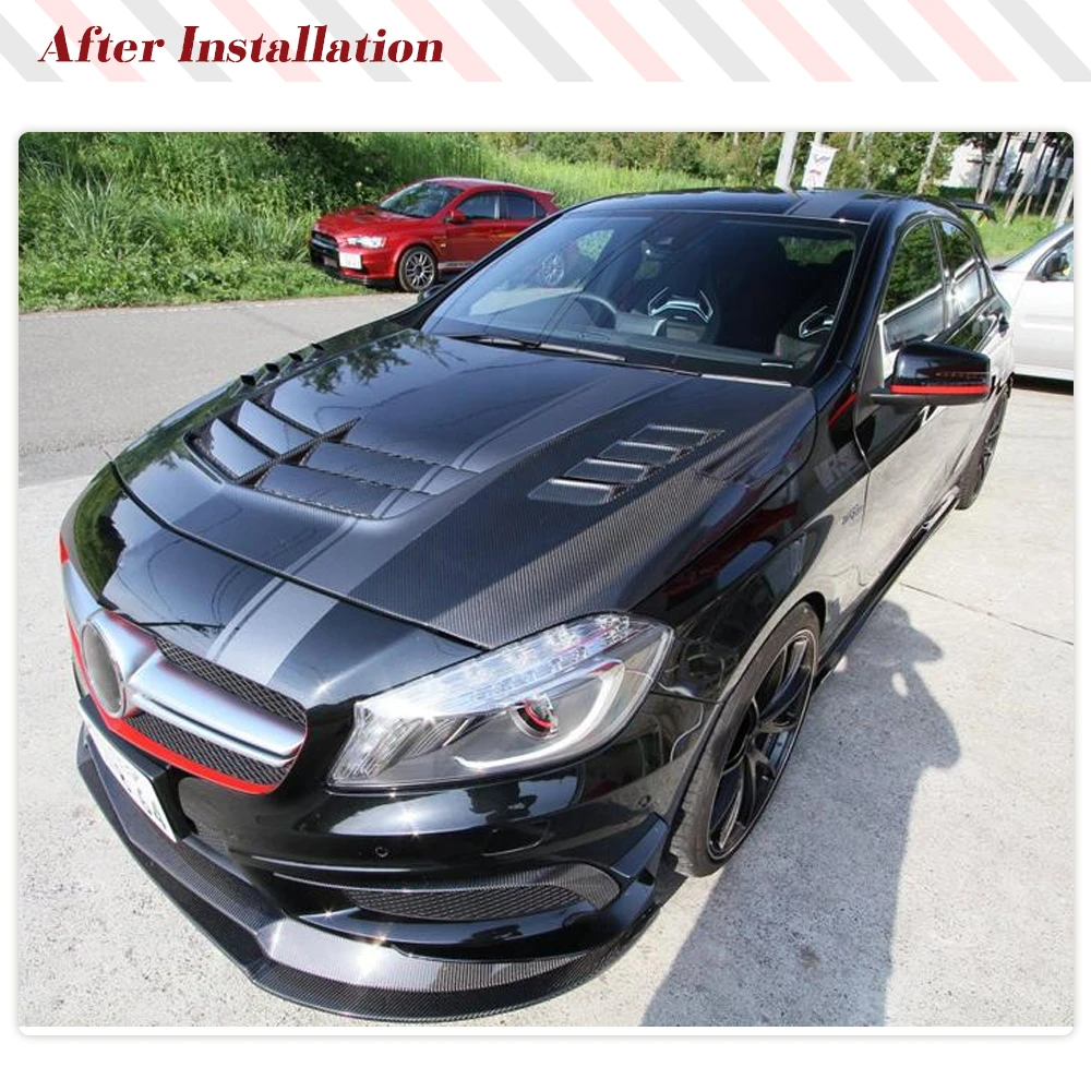 Carbon Fiber Side Skirt for Mercedes Benz W176 A200 A250 A45 AMG 2013-2018 Side Door Bumper Extensions Lip