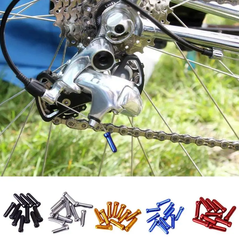 Mini Bicycle Cable End Caps End Tips Brake Cable Cover Aluminum Alloy Brake Tips Shifter Ferrules Caps Replacement Mountain Bike