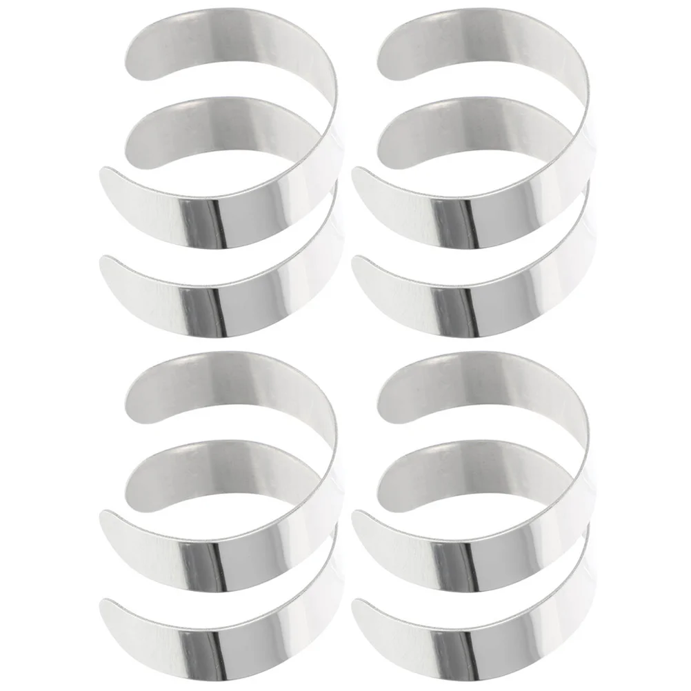 8 peças pulseira curvada de corrente de mão núcleo em branco pulseiras masculinas espaços em branco de metal homem prateado