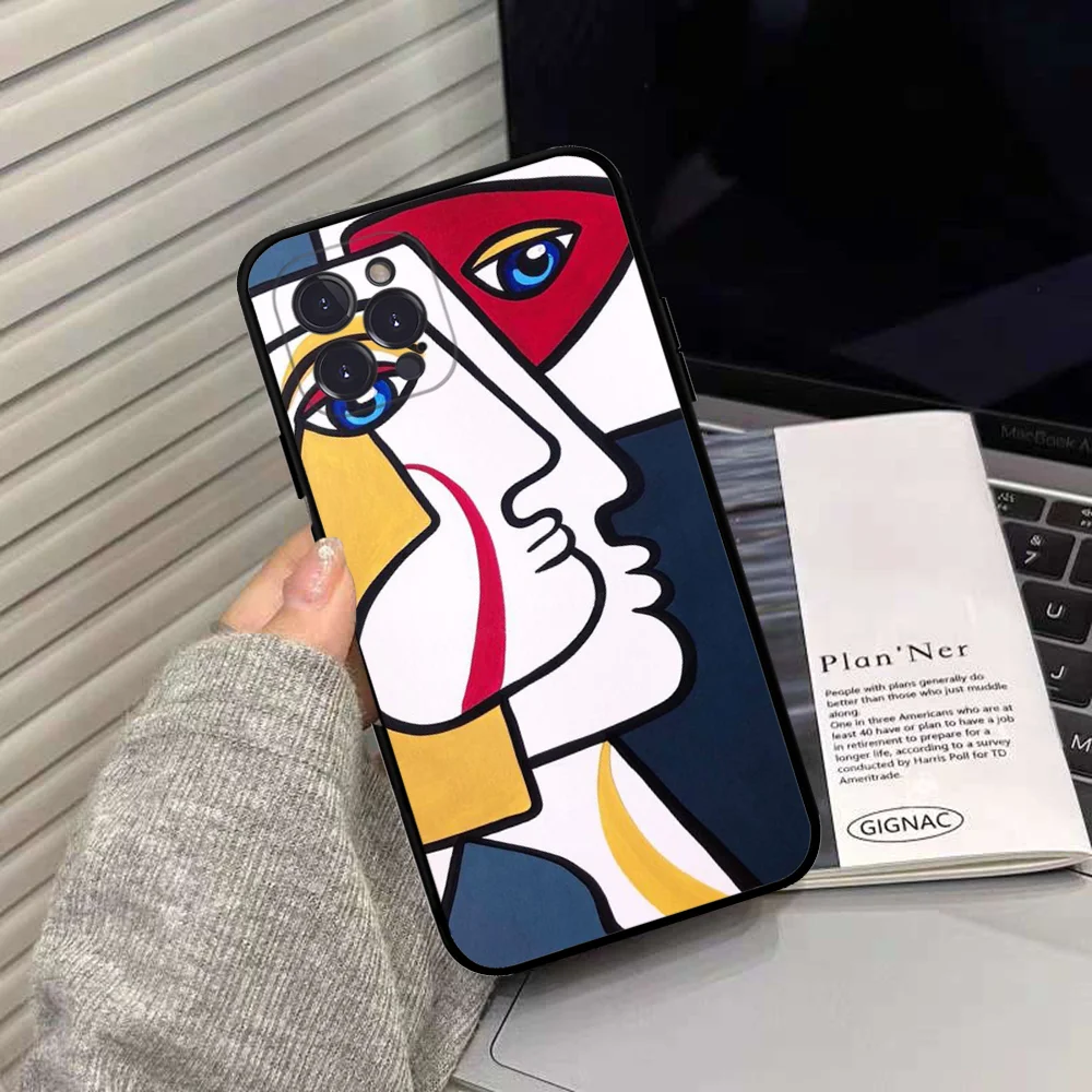 Picasso abstract Art painting Phone Case Silicone Soft for iphone 15 14 13 12 11 Pro Mini XS MAX 8 7 6 Plus X XS XR Cover