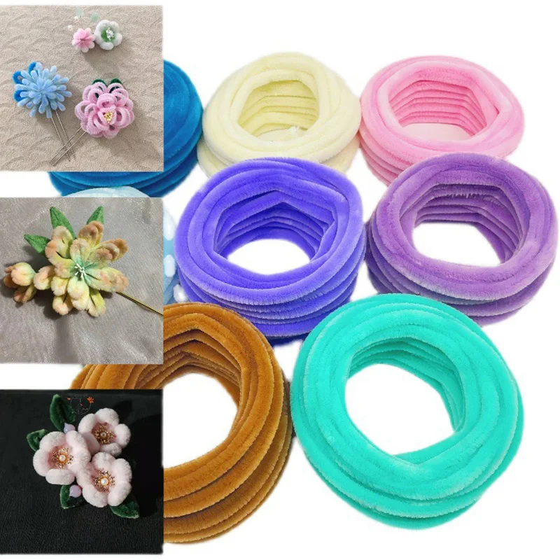 Twist Stick Hair Root Strip Doll Toy Handmade Felt Strip DIY Craft Plush Sticks Colorful Plush Bend Twist Wire Sewing Supplies