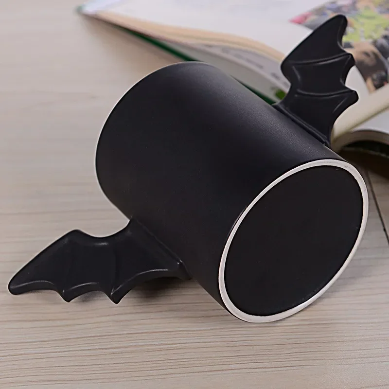 New Creative Bat Strange Ceramic Mug Cartoon Cup Black Wings Water Coffee Cup Kitchen Hero Cup High Quality Milk Drinkware