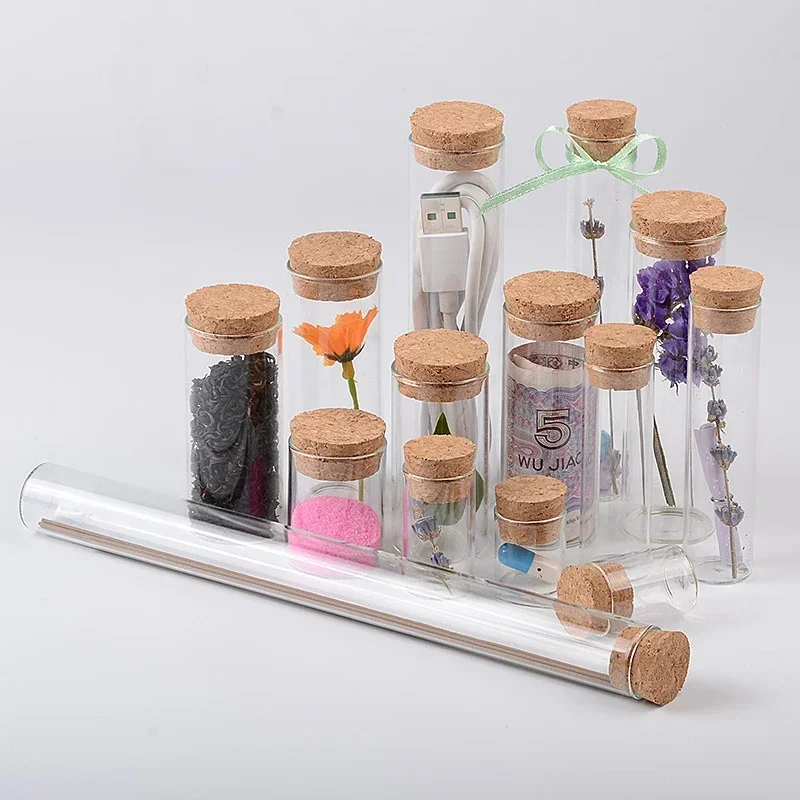 Wooden Plugs Glass Bottle Glass Test Tube With Cork Stopper Message Bottles Jars Vials Gift Art Diy Crafts 5/8/10/15/20/25/30ml