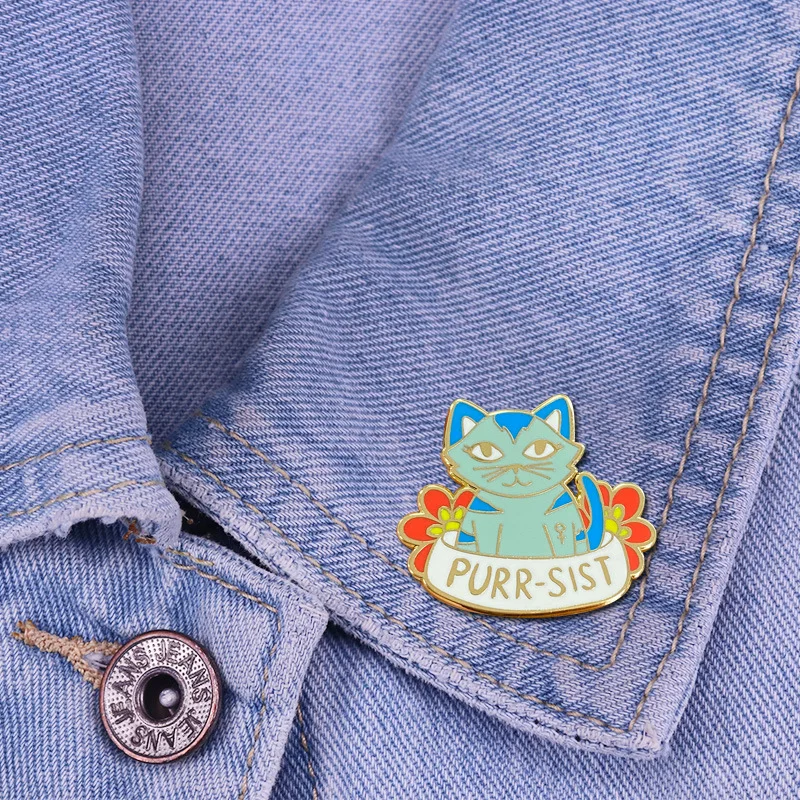Women\'s Enamel Pins Custom Coffee Power Feminist Brooches Clothing Luxury Copper Lapel Badges Fashion Jewelry Gift Drop Shipping