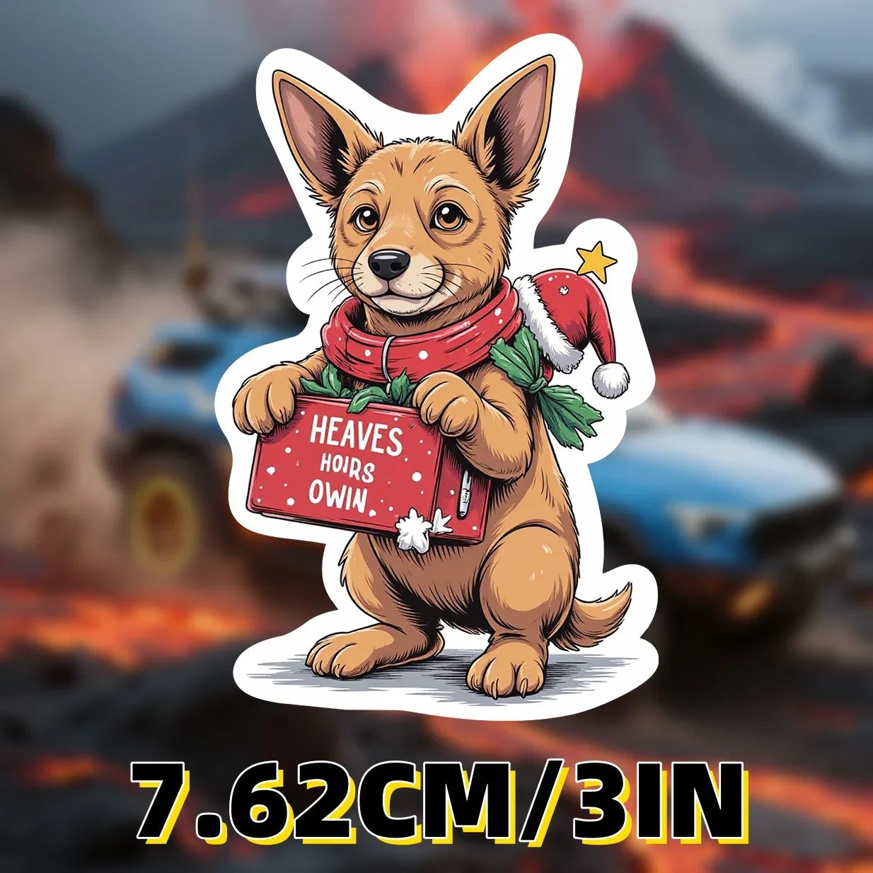 

3 шт., праздничная наклейка для автомобиля и мотоцикла с собакой, милая праздничная наклейка, индивидуальный автомото с рождественским внешним стилем