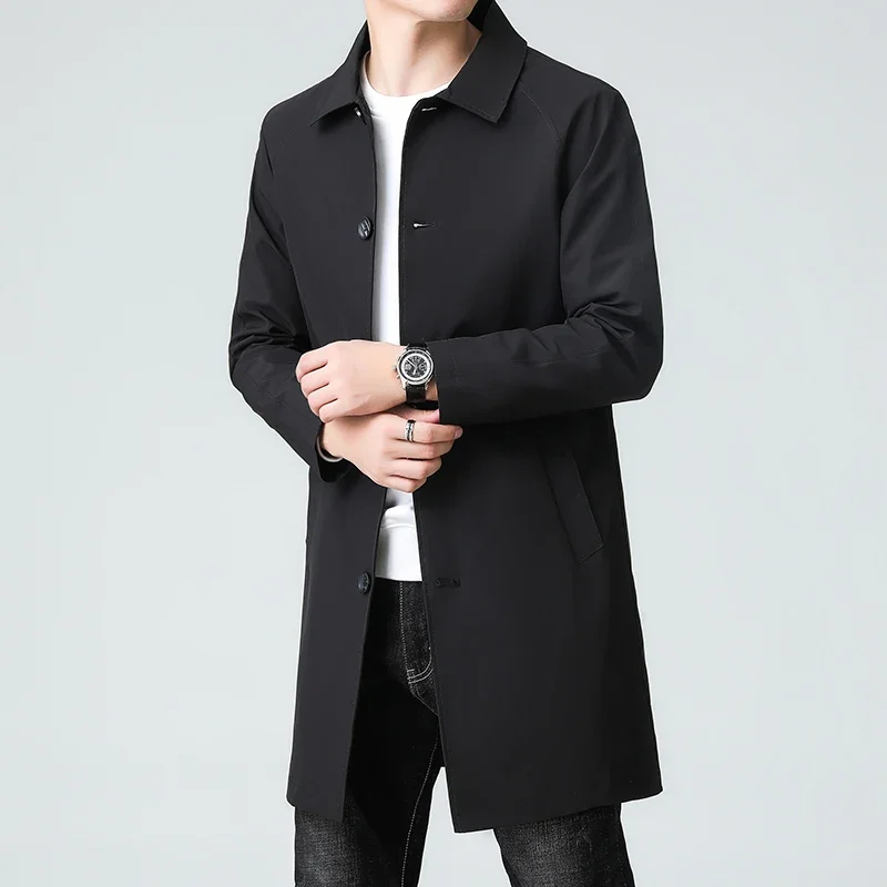 

Men's Suit Jacket Spring Autumn New Solid Color Simple Light Windproof Casual High-end Business Lapel Coat Men's Windbreaker