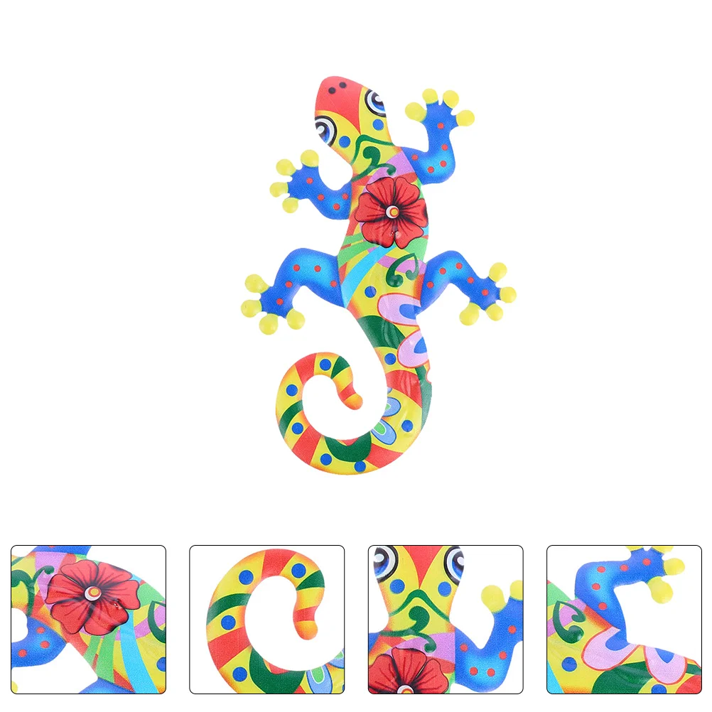 

Colorful Gecko Iron Art Hanging Decoration Wall Mount Home Wall Decor Metal Art Ornament Gecko Hanging Decorations