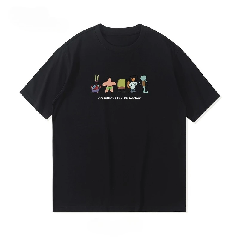 

Short Sleeve New Male Cartoon Joint T-shirt Ins Pure Cotton Sports and Leisure Versatile Jersey Loose Half Sleeve Comfortable