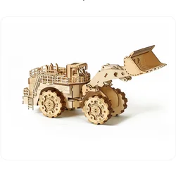 3D Wooden Puzzles Forklift Simulation Model Building Block Kits DIY Assembly Jigsaw Toy Gift for Children Adults