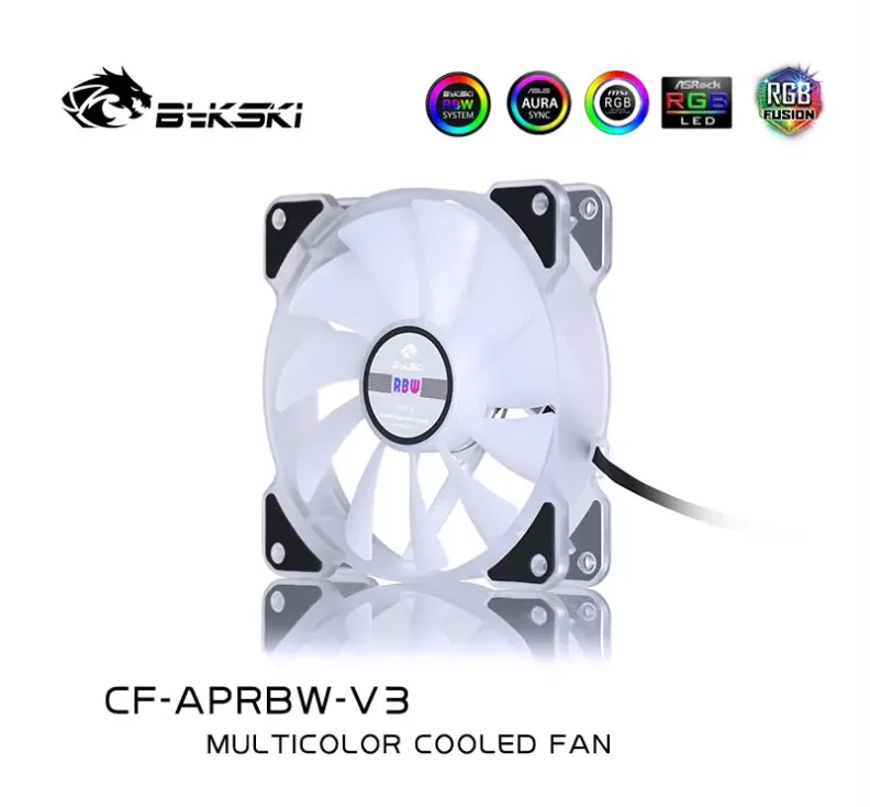 Bykski 5V A-RGB Light Fan / 1500RPM / 64.8CFM / Computer Case 12cm Fan Water Discharge Radiator Hydraulic Bearing Mute For 120mm