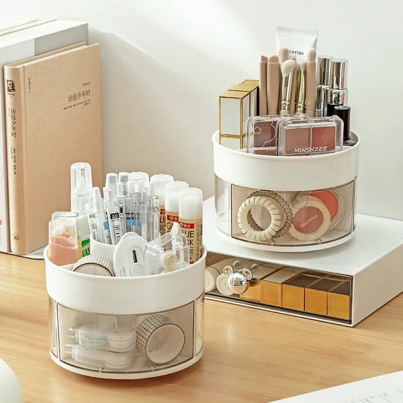 

Rotating Storage Box Cosmetics Grid Sorting Storage Box Dormitory Stationery Organization