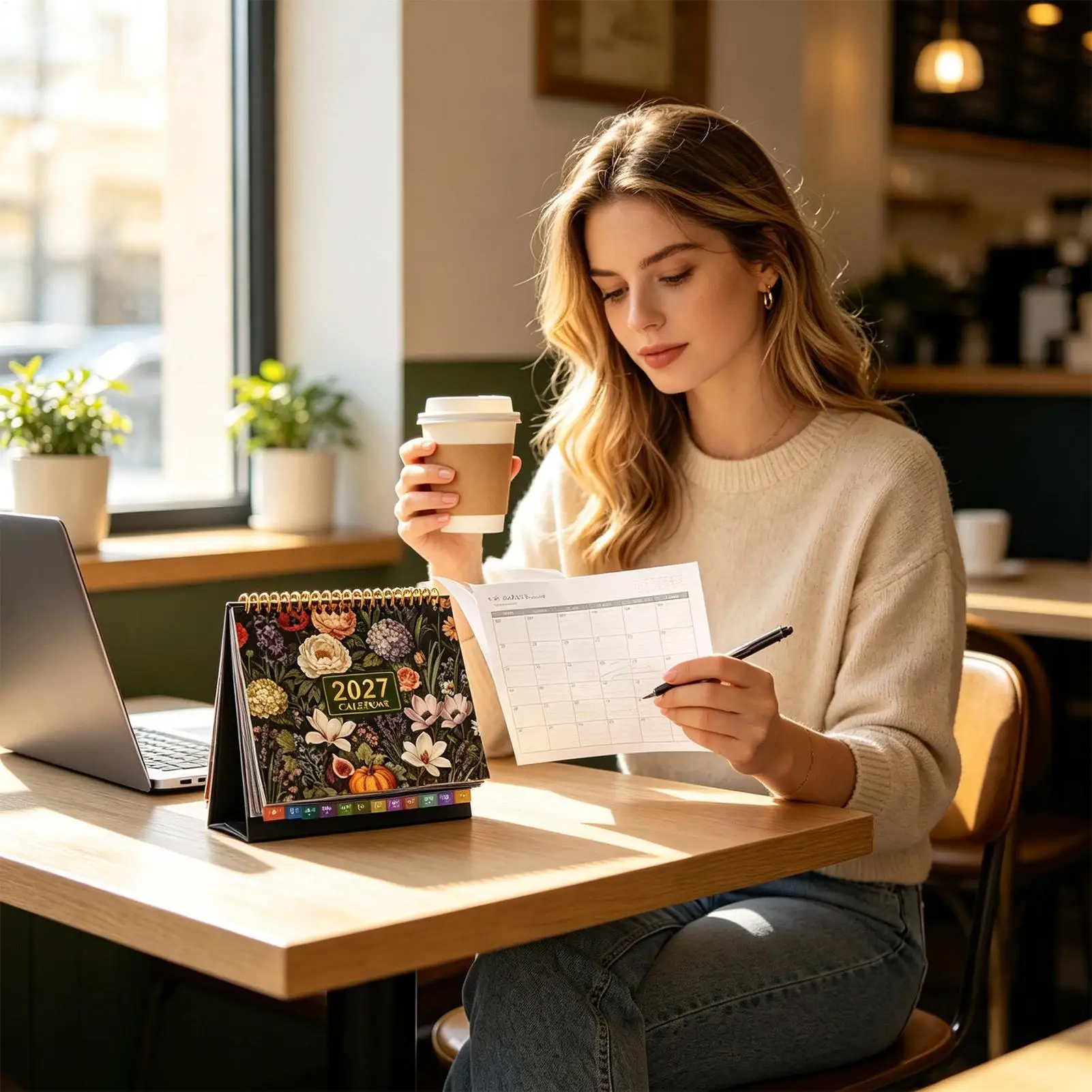 2027 Desk Calendar Easy Planning Desk Planner January December 2027 Stand Up Table Calendar For Women Home Apartment Living Room