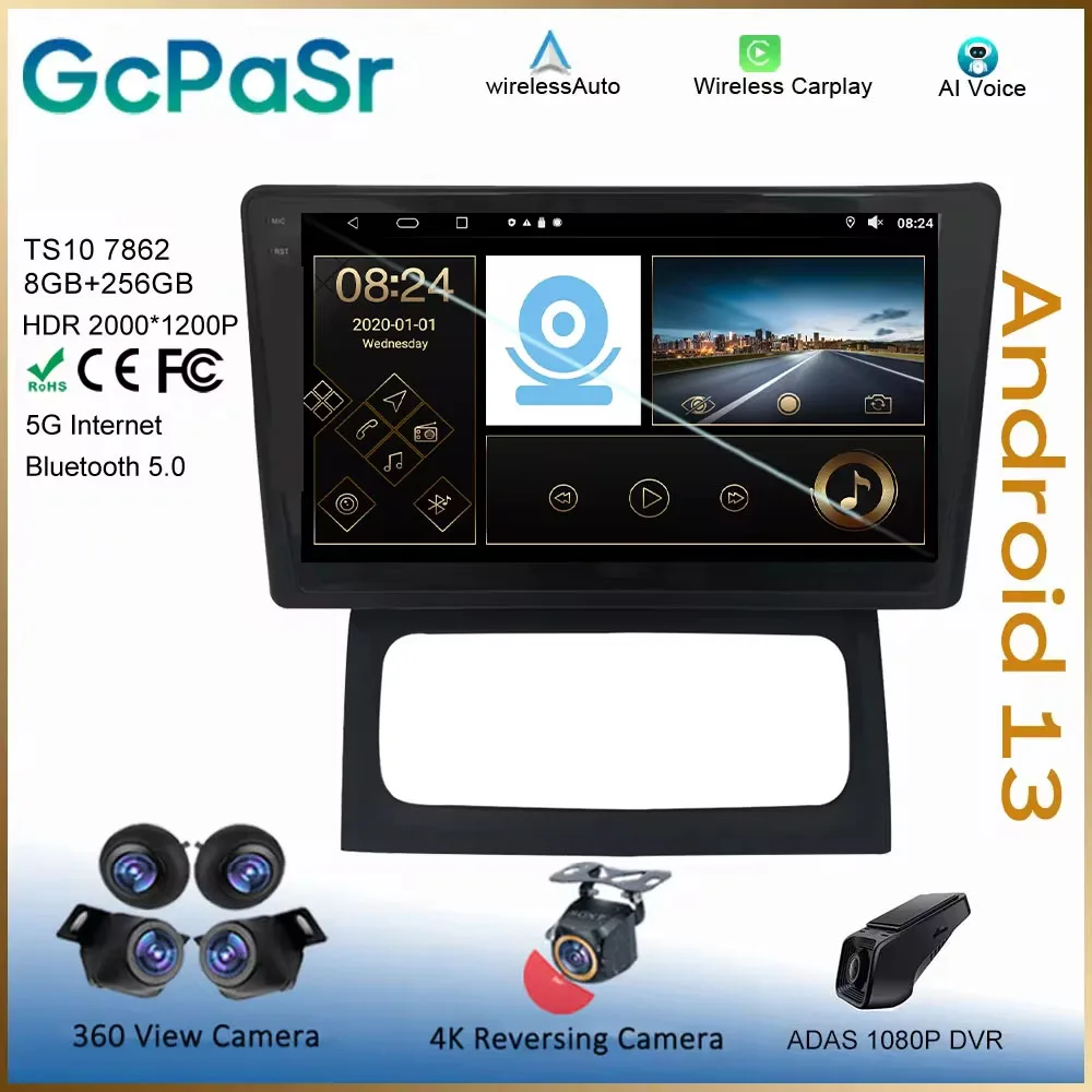 Car Android 13 For renault Clio campus Radio Stereo Head Unit Multimedia Player GPS Navigation QLED Screen NO 2Din WIFI BT CPU