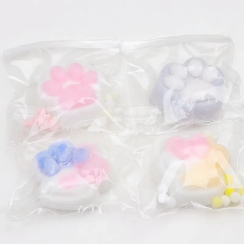 Cute Fidget Toy Plush Squeeze Cat Paw Toys Children's Unique Sticky Abreact Decompressing Pinching Cat Paw Soft Relief Relax Toy