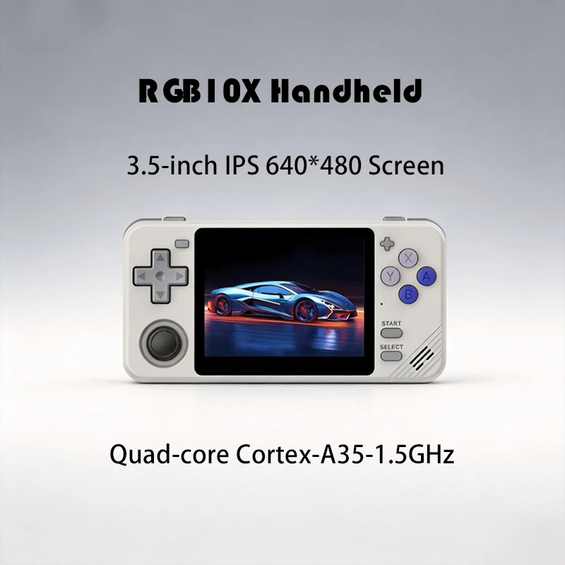 Nueva consola de juegos portátil retro RGB10X, pantalla HD IPS de 3,5 pulgadas y 640*480, RK3326, código abierto, Linux, videojuegos, regalos para niños