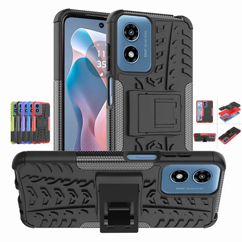 Hybrid Heavy Duty Armor Case for Motorola G Play 2024 Power 5G 2023 Stylus 2022 Pure Otter Case Box Shockproof KickStand Cover