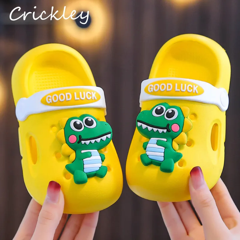 

Cute Dinosaur Children Slippers Summer Cartoon Waterproof Clogs Shoes For Kids Soft Non Slip Baby Boys Girls Beach Slippers