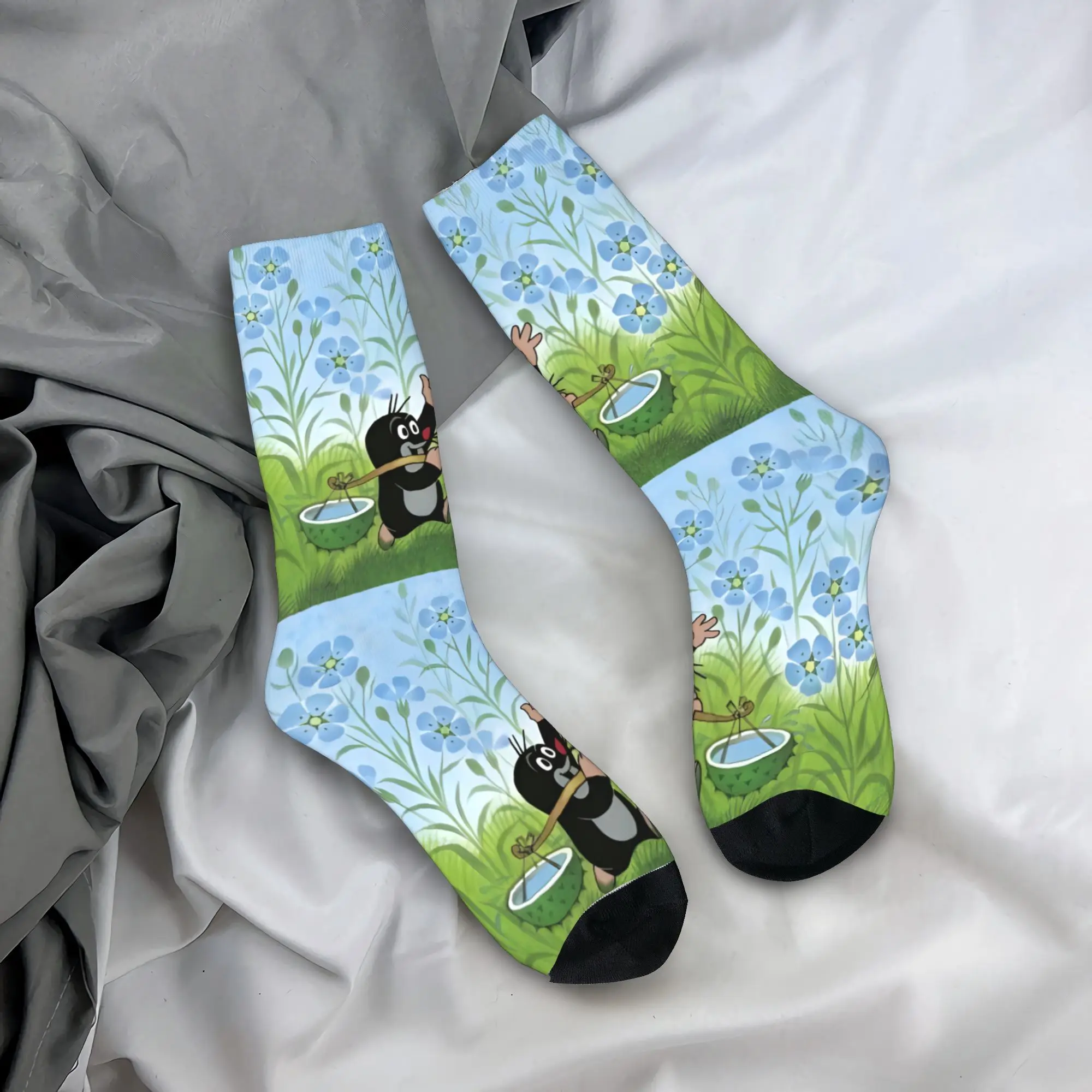 

Custom Hot Cartoons K-Krteks M-Moles Mens Crew Socks Unisex Fun 3D Printing Classic Dress Socks