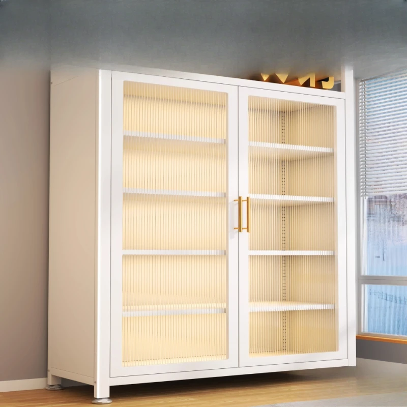 Kitchen Side Cabinet Household Floor-to-Floor Dust Cabinet Storage Cabinet Multi-layer Shelf Microwave Oven