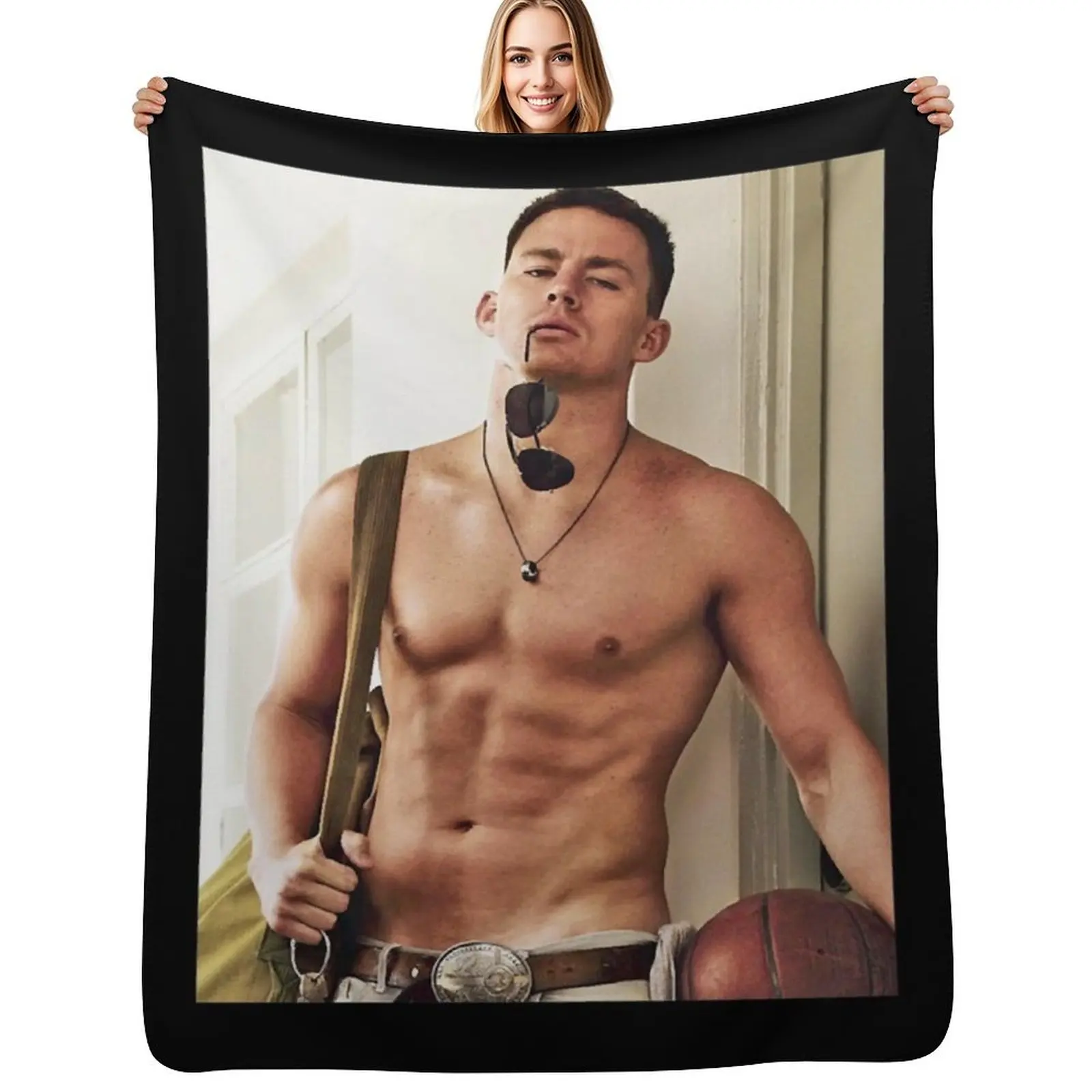Channing Tatum Shirtless Classic Throw Blanket Vintage christmas decoration funny gift Travel anime Blankets