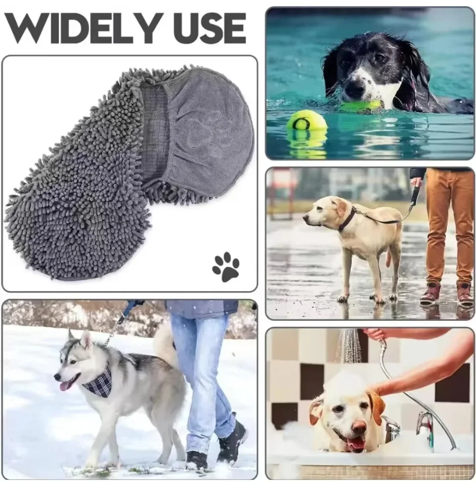 Super Absorbent Pet Bath Towel Quick-drying Cat Towels Convenient Soft Bath Robe Dry Pet Cleaning Washcloth Dog Accessories