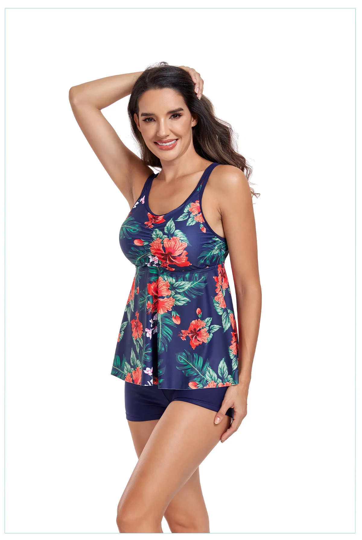 Bóxer con falda dividida para mujer, traje de baño, Tankini conservador, novedad de 2024