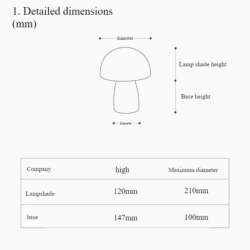 SANDYHA Japanese Bedside Table Lamps Mushroom Lampshade Black Walnut Wood Lamp Body Living Room Lights Bedroom Decoration Home