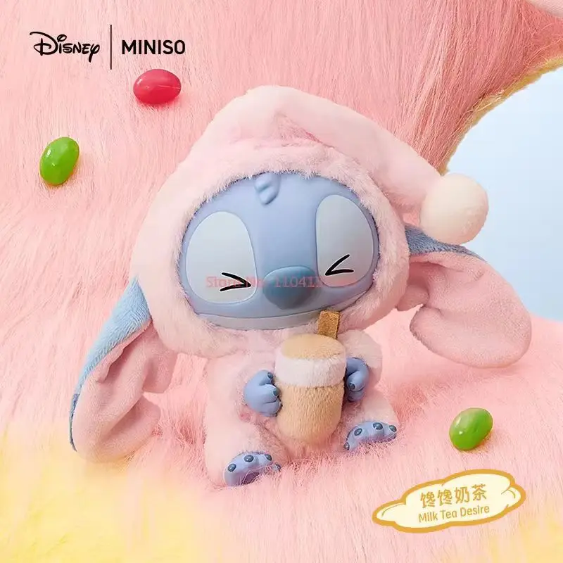 Minso-Poupées en vinyle de la série Disney CAN O & Stitch Pyjama Party, boîte ennemi, figurines d'anime, ornements Stitch Butter, jouets pour enfants, nouveau