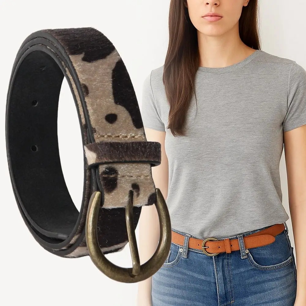 Модный замшевый кожаный ремень с пряжкой, повседневный деловой пояс в стиле ретро, роскошный дизайнерский пояс для женщин