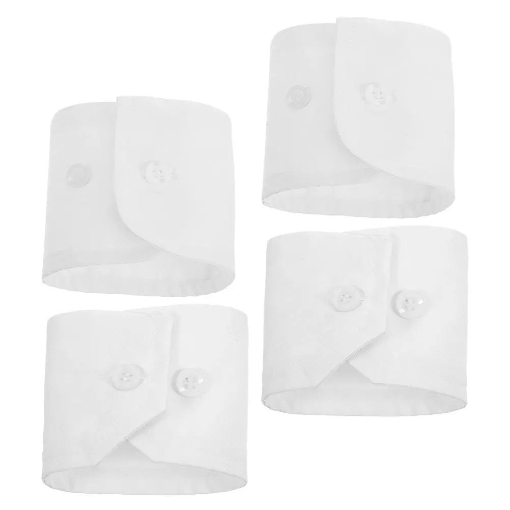 الأصفاد كم وهمية للنساء انفصال قميص المعصم الأصفاد القطن مطوي زر إغلاق بلوزة اكسسوارات الأكمام اليد ل