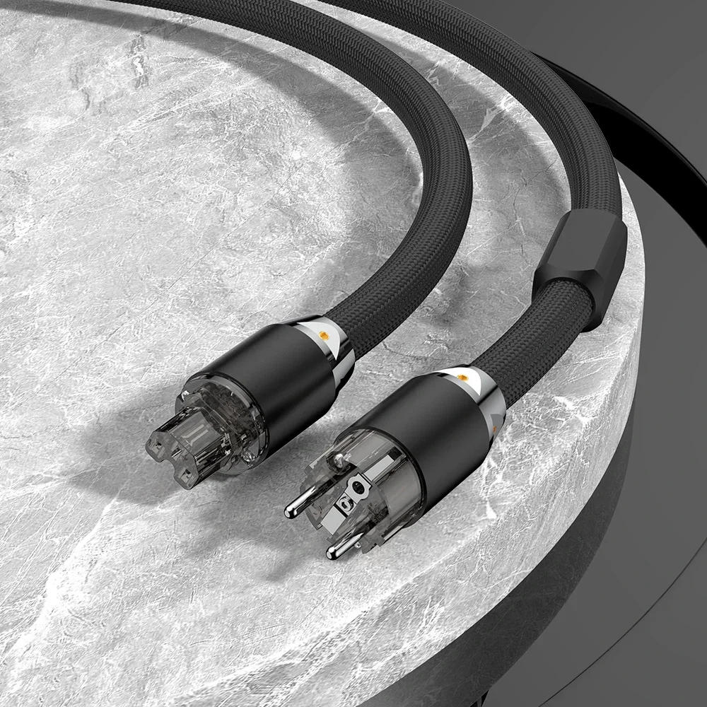 Multiplex 5N OFC Copper Silver Mixed AC Audio Power Cable High End HiFi Amplifier US Schuko Mains Power Supply Connection Cord