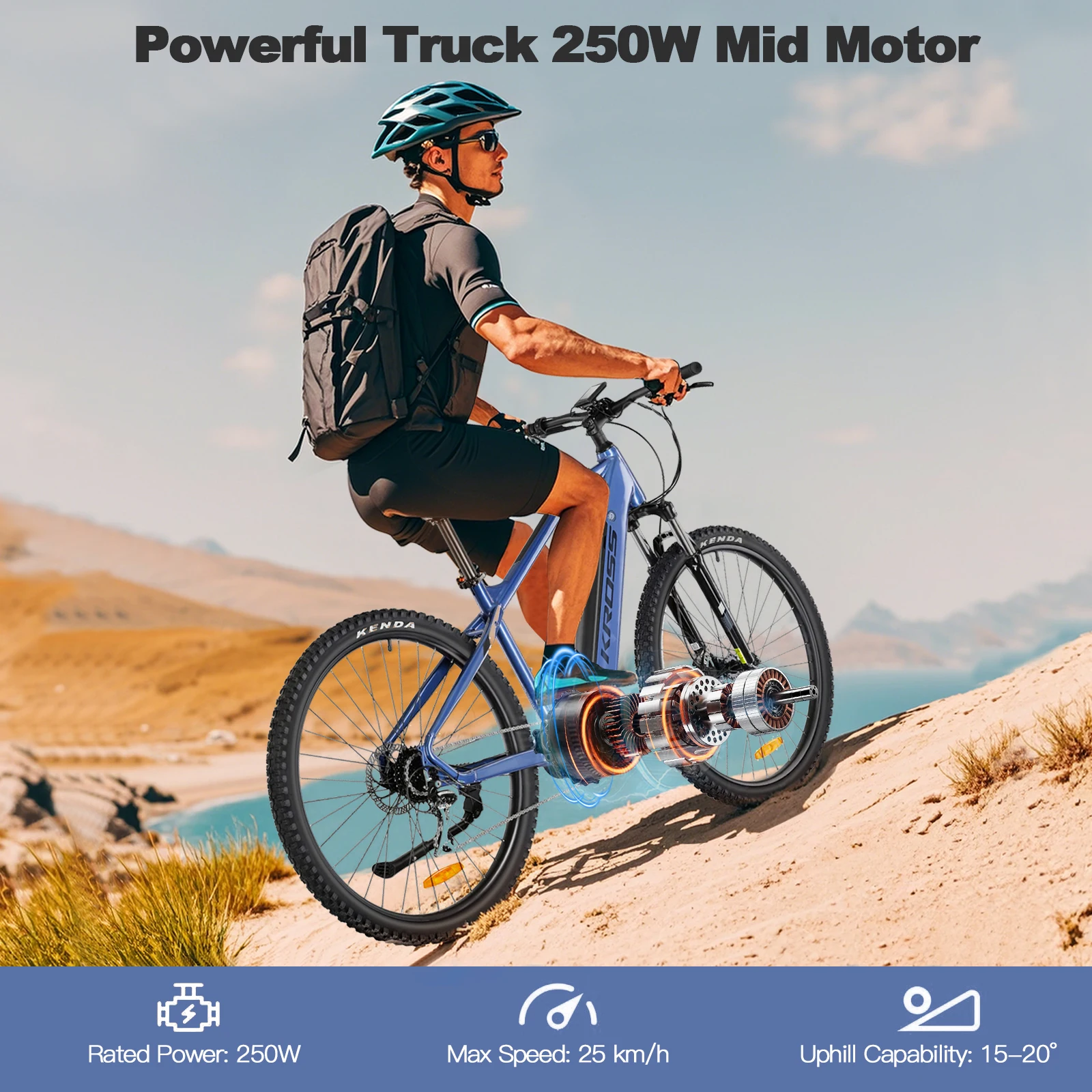 

EU Stock 29" Electric Mid-Drive Mountain Bike High Torque 43.2v Entry-Level 8 Speed Gears Disc Brake System EN15194 Certified