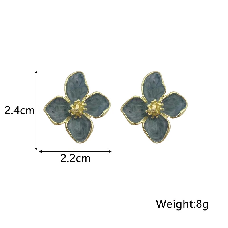 2025 New in Enamel Flower Stud Earrings for Women Irregular Glaze Korean Fashion Floral Small Earrings Trendy New Jewelry