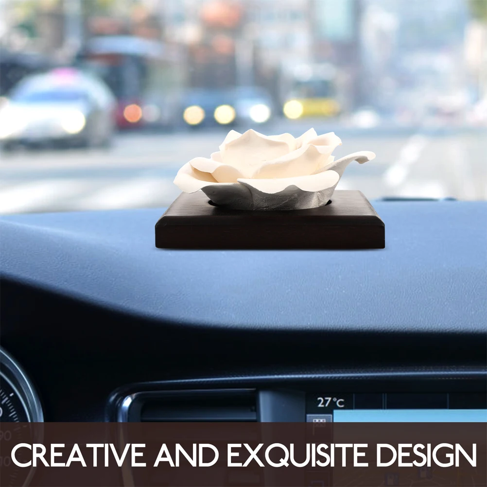 

2 Pcs Ceramic Rose Perfume Ornaments Air Diffuser Home Oil Car Fragrance Diffusers Essential Cute Wooden Aromatherapy Flowers